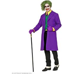 Joker Kostuum | Niet Zo Serieuze Joker Jas Paars | Man | Small | Halloween | Verkleedkleding